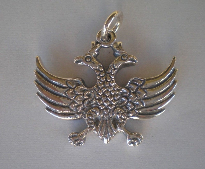 Double Headed Eagle Silver Pendant Byzantine Empire Roman Etsy