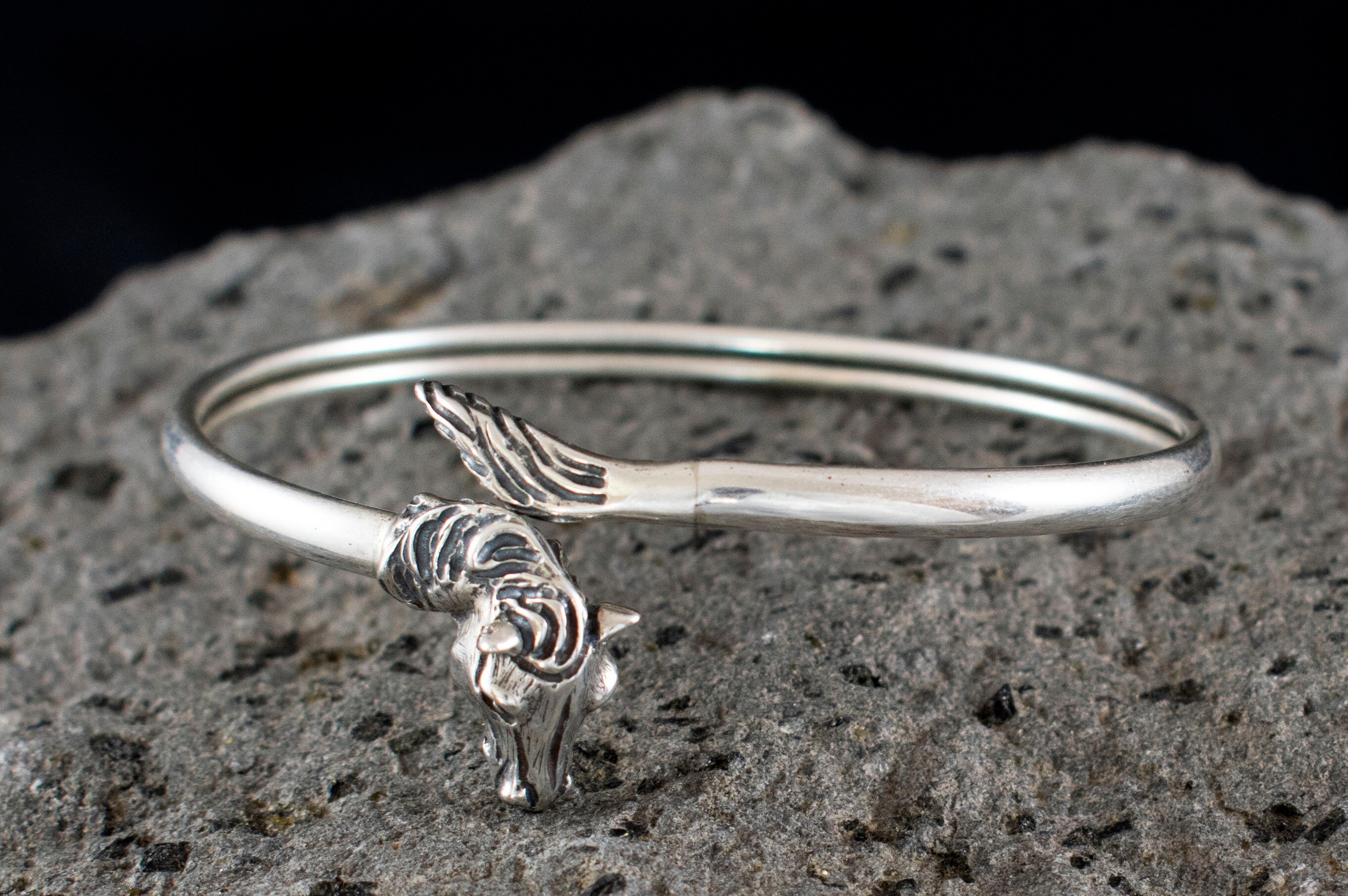 Bracelet in silver cheap with feline head