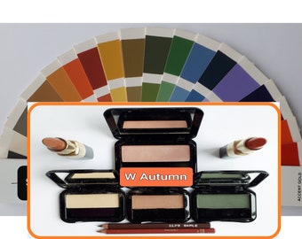 Warm Autumn Colour Analysis Makeup Set, Gift item, Colour-coded cosmetic products for creating the fresh natural look which suits you best