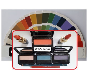 Bright Spring Colour Analysis Makeup Set, Gift item, Colour-coded cosmetic products for creating the clear, bright look which suits you best