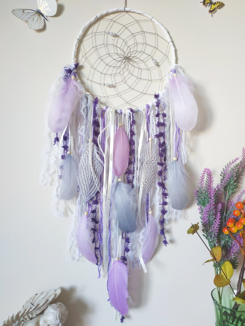 Purple Large Dreamcatcher Wall Hanging Dream Catcher Large Etsy