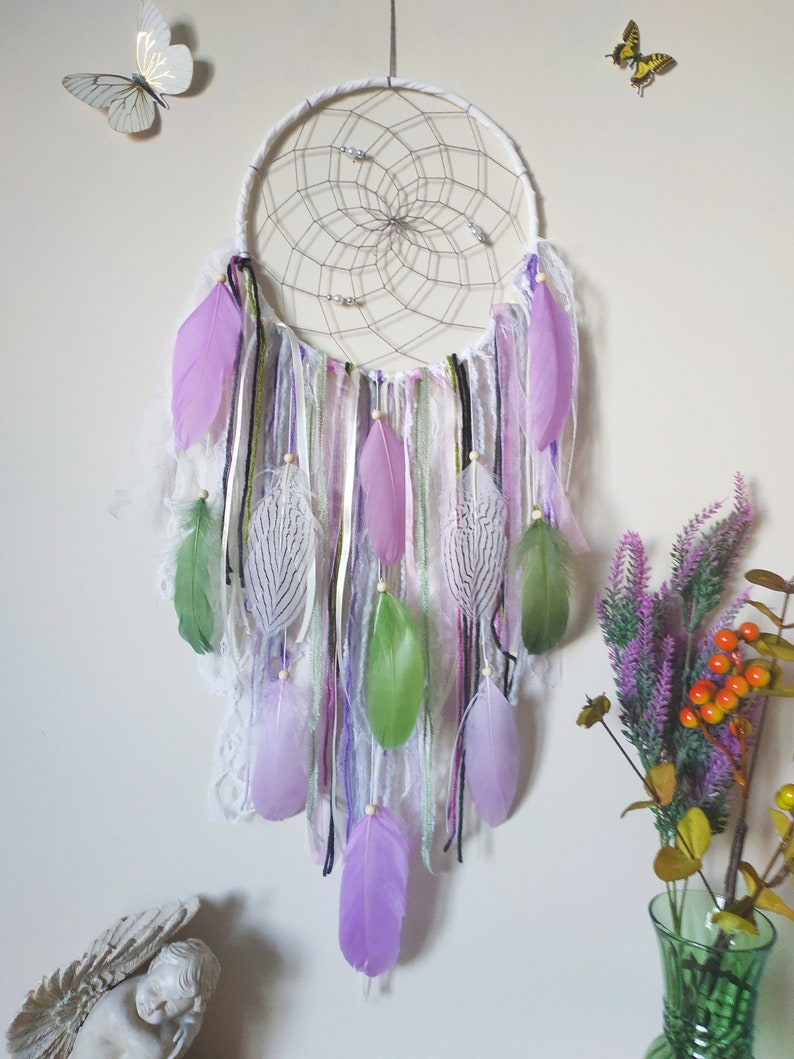 Purple Large Dreamcatcher Wall Hanging Dream Catcher Large Etsy