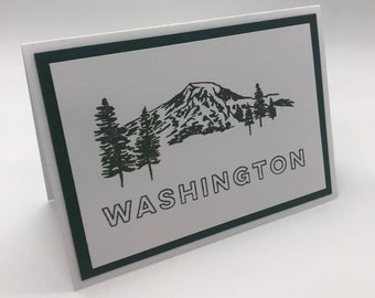 Handmade Washington Mountains Greeting Card