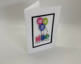 Handmade HBD Balloons Birthday Card