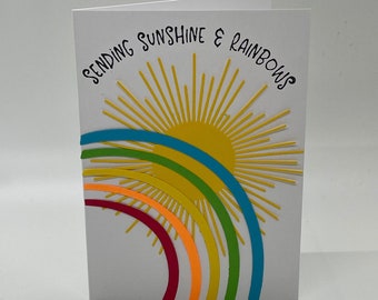 Handmade Sending Sunshine and Rainbows Greeting Card