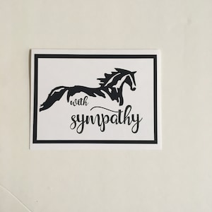 Carte de voeux faite main de sympathie de cheval