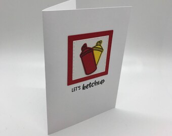 Carte de vœux Let’s Ketchup faite à la main