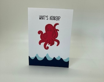 Handmade What's Kraken Greeting Card