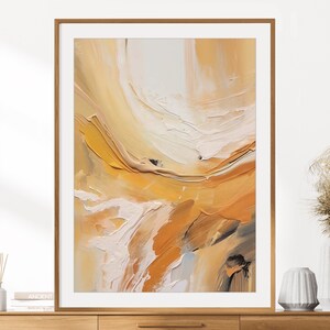 Abstract Acrylic Print | Cream & Yellow | Modern Contemporary Wall Art Decor |  Acrylic Painting | Instant Digital Download