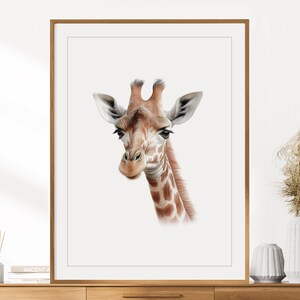 Giraffe Print | Animal Portrait | Giraffe Wall Art | Nursery Decor | Kids Room Wall Art | Colored Pencil Drawing | Safari Animals