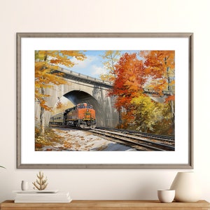 Cuyahoga Valley Malerische Eisenbahn Druck | Diesellokomotive im Herbst | Herbst Zug Poster | Druckbare Zug Kunst | Sofortiger digitaler Download
