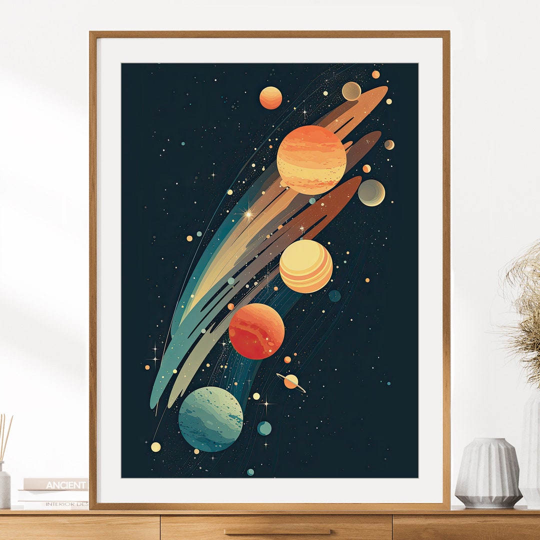 Solar System Print | Abstract Space Art | Milky Way Print | Space ...