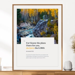 Jérémie 29:11 Imprimer | Art mural en versets bibliques | Œuvre d’art chrétienne | Écritures inspirantes | Affiche de verset | Téléchargement numérique instantané