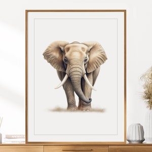 Elefant Druck | Tierporträt | Elefant Wandkunst | Kinderzimmer Dekor | Kinderzimmer Wand Kunst | Buntstift Zeichnung | Safari Tiere