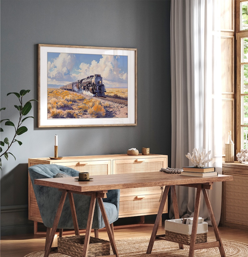Union Pacific Big Boy 4014 Train Print | Steam Train Railfan Art Poster ...