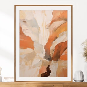 Abstract Acrylic Print | Cream, Coral, Salmon | Modern Contemporary Wall Art Decor | Acrylic Painting | Instant Digital Download