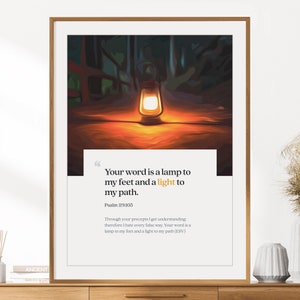 Psalm 119:105 Print | Bible Verse Wall Art | Christian Artwork | Inspirational Scripture | Verse Poster | Instant Digital Download
