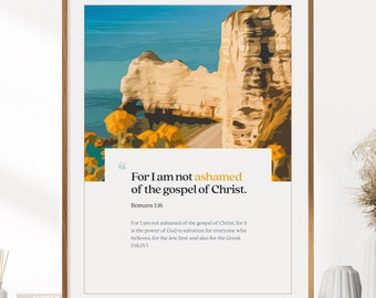 Romans 1:16 Print | Bible Verse Wall Art | Christian Artwork | Inspirational Scripture | Verse Poster | Instant Digital Download