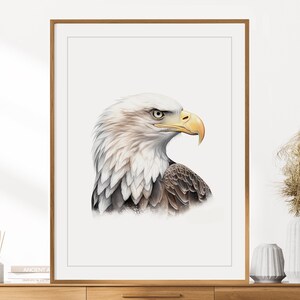 Adler Druck | Tierporträt | Adler Wand Kunst | Kinderzimmer Dekor | Kinderzimmer Wand Kunst | Buntstift Zeichnung | Waldtiere