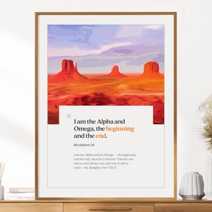 Revelation 1:8 Print | Bible Verse Wall Art | Christian Artwork | Inspirational Scripture | Verse Poster | Instant Digital Download