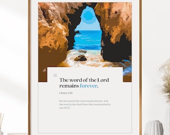 1 Peter 1:25 Print | Bible Verse Wall Art | Christian Artwork | Inspirational Scripture | Verse Poster | Instant Digital Download