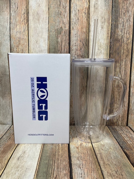 25 Oz HOGG Acrylic Tumbler With Handle and Straw Etsy