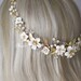 Wedding Headband, Wedding Flower Crown, Gold Leaf Headband, Bohemian Headpiece, Bridal Halo, Bridal Circlet - VIORELLA