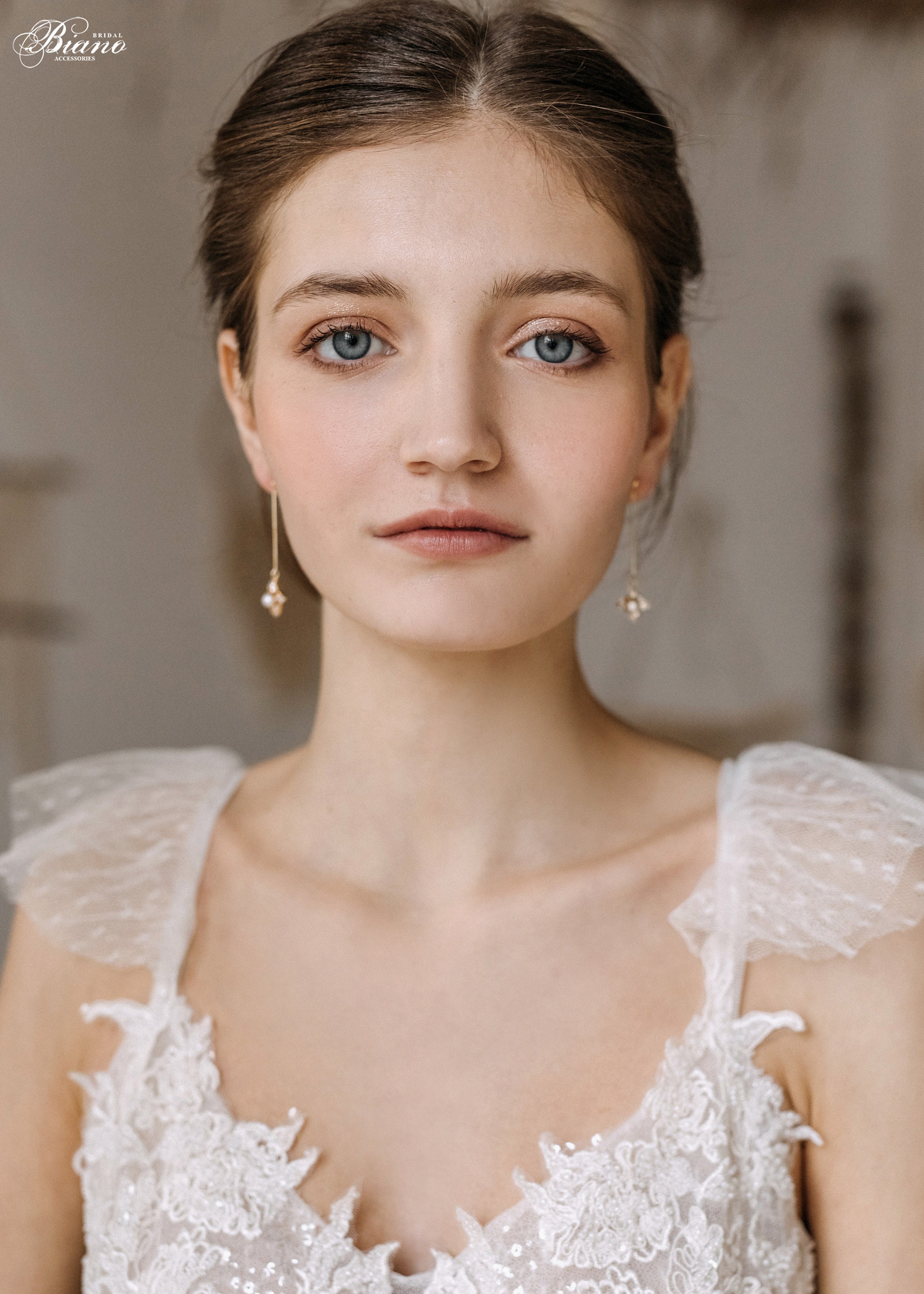 Gold dangle earrings Threader Earrings Pearl earrings Wedding | Etsy