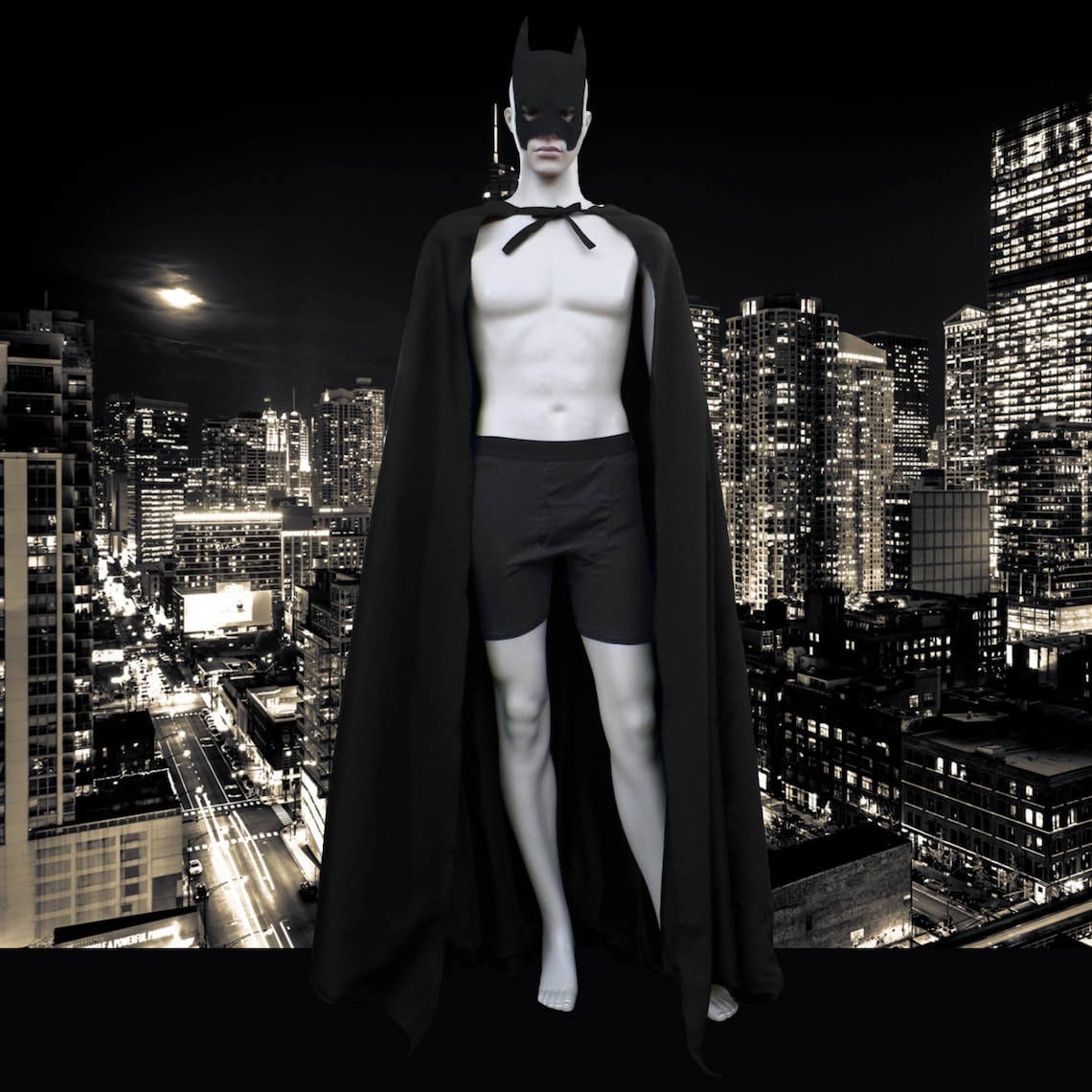 Batman Cape Wide 8 Panel Dark Knight Costume Etsy