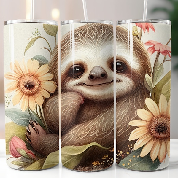 Sloth  Tumbler Sublimation Transfer  Ready To Press   Sloth Tumbler Design   Sublimation Tumbler Transfer  20-30 Ounce Tumbler Designs
