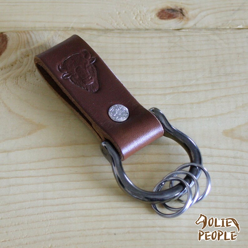 Mens Leather Key Fob Belt Loop Keychain Screw Shackle W/ Key Etsy