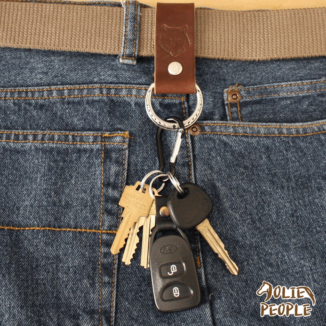 Leather Key Fob Belt Loop Key Holder SS Floral Dee / Knife Etsy