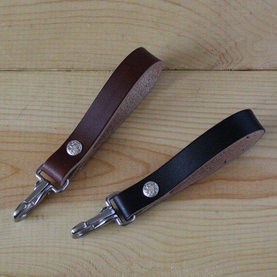 Leather Key Fob Belt Holder Keychain Purse Strap_ Stainless Etsy