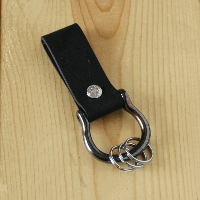 Mens Leather Key Fob Belt loop Keychain Screw Shackle w/ Key Etsy