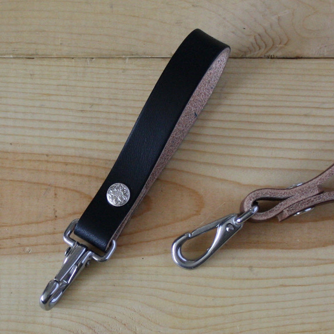 Leather Key Fob Belt Holder Keychain Purse Strap_ Stainless Etsy