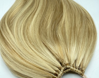 Gerade Sandy Blond Pferdeschwanz-Verlängerung auf elastischem Band, synthetische täglich tragen Haarverlängerung, Kanekalon Haar, Haarschmuck
