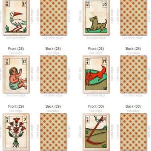 Printable Pdf Lenormand De Marseille Tarot Deck Vintage Edition 2 Sizes ...