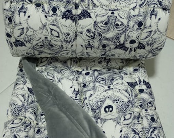 Weighted Blanket, Anxiety Relief, Insomnia, Stress Relief, Self Care Gifts. Menagerie Onyx
