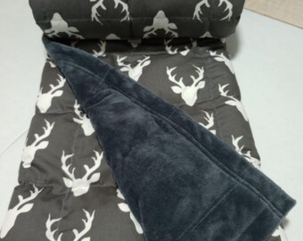 Weighted Blanket Adult, Anxiety Relief, Insomnia, Stress Relief, Self Care Gifts. Buck Forest Moonstone