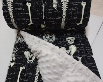 Weighted Blanket Glow in the Dark Skeletons, Anxiety Relief, Stress Relief Gift, Self Care Gifts