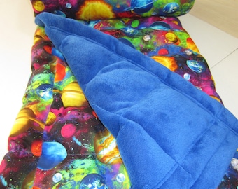 Weighted Blanket Bright Planets, Anxiety Relief, Sensory Comfort, Stress Soothing Gifts