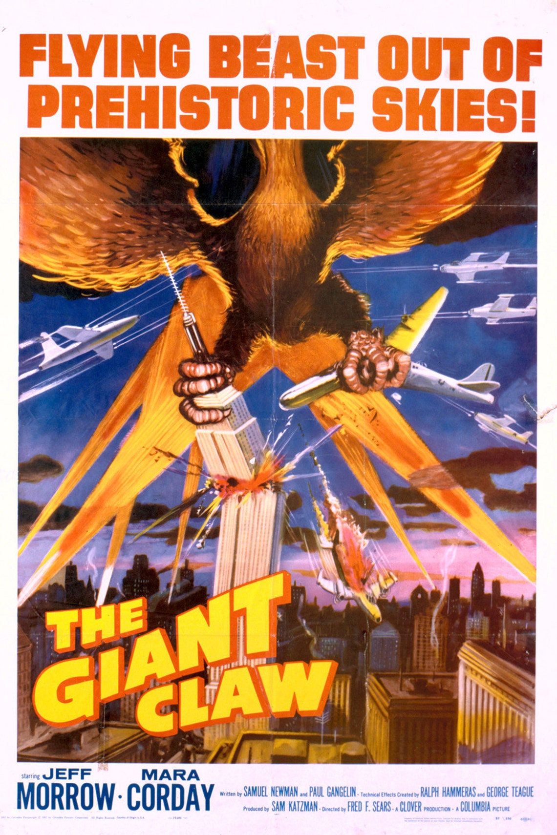 1957 The Giant Claw The Giant Claw Jeff Morrow Etsy Schweiz