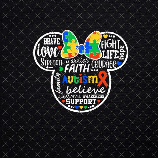 Autism Minnie Mouse Dis.ney Png, Autism Png Design, Autism Awareness Png, Mouse And Friends, Cartoon Character Autism, Autism Puzzle Png