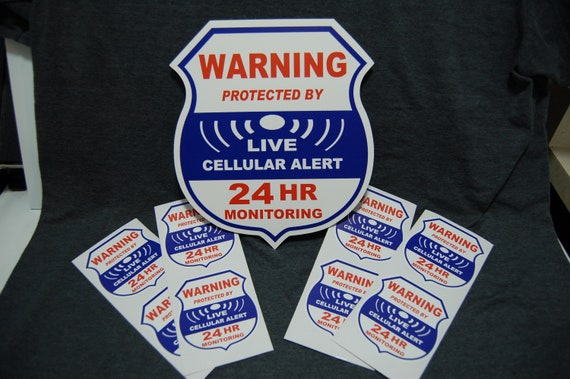8 Cellular 1 Yard Sign Live Alarm Security Surveillance Decal Etsy