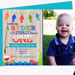 Ofishally One Photo Invitation Download: "FISHING PHOTO INVITATION" fish, fishing, o-fishally, big one, fish party, photo, invite printable