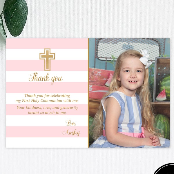 Communion Photo Thank You Cards Etsy