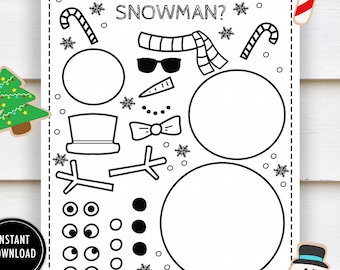 Build A Snowman Printable – Christmas Craft Activity (Digital Download)
