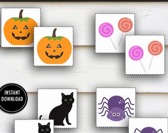 Halloween Matching Game: Printable Memory Game for Toddlers (PDF Download)