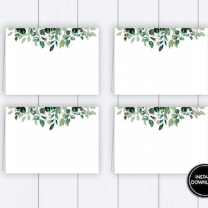 Greenery Tent Card Printable: "GREENERY CARD" ivy, eucalyptus, tent card, greenery place card, greenery wedding, guest card, download