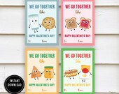 Food Valentine Printable: "VALENTINES EXCHANGE" foodie, nacho, cookie, pb&j, class, kids, valentines, valentine's, favor, cards